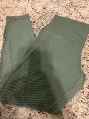 lululemon athletica Ribbed High-Rise Leggings in Sage Green